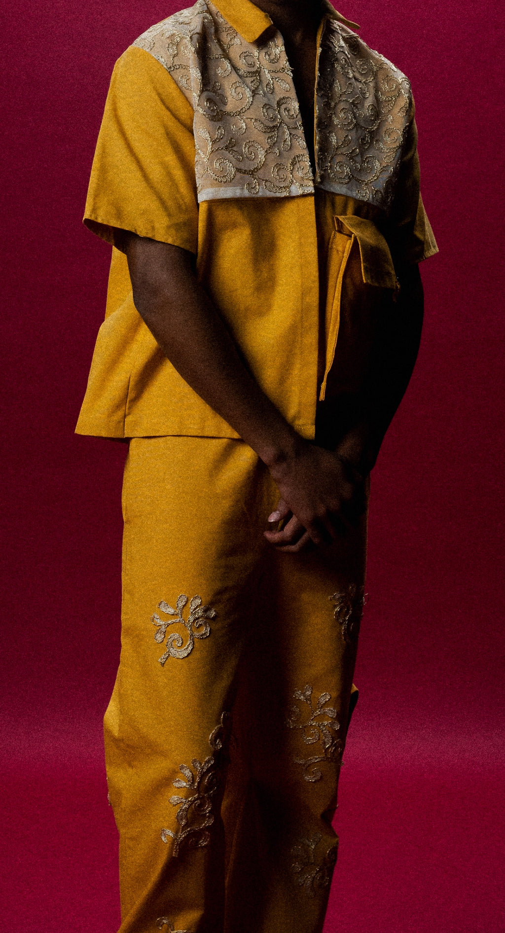 PANTS OF FLORAL CURTAINS